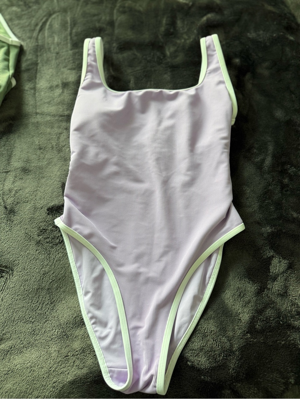 LainSnow Lilac One-Piece Swimsuit with White Trim - Picture 5 of 5